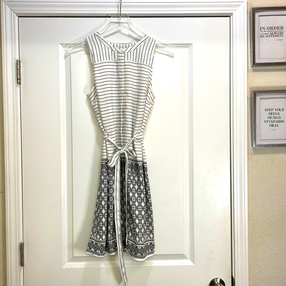 A New Day Black Striped Sleeveless Dress